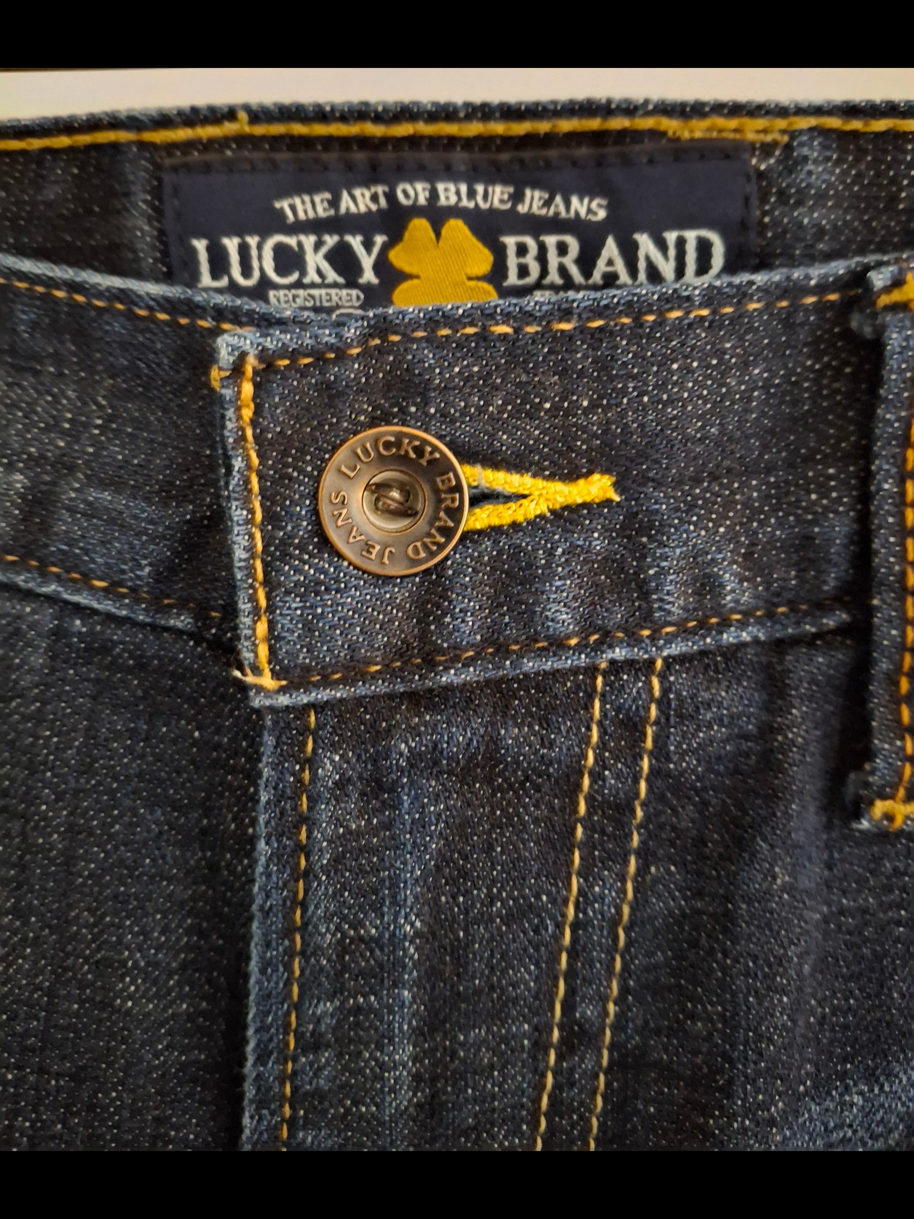 Lucky Brand Mens Dark Blue Denim Jeans 61 Vintage Straight
